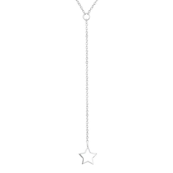 Sterling Silver Star Y Necklace Waterproof - Picture 1 of 7